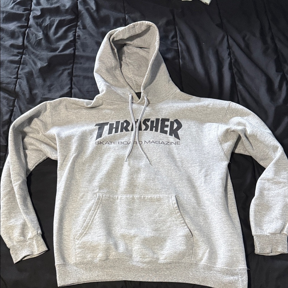 Thrasher Light Gray Skate Hoodie